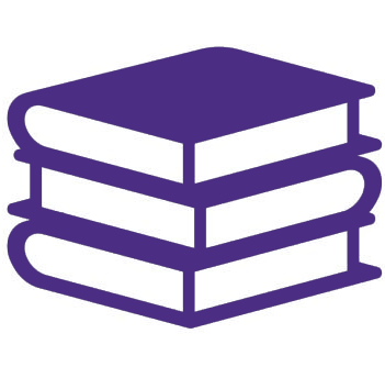 Graphic of stack of books.