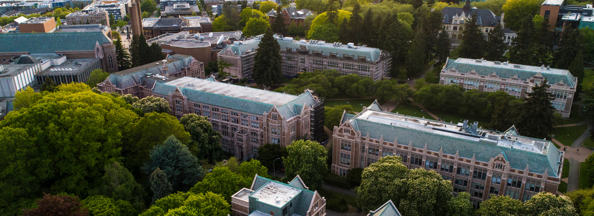 Aerial view of University of Washington campus